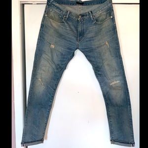 Uniqlo Stretch Selvedge “Destroyed” Jeans. Size 34